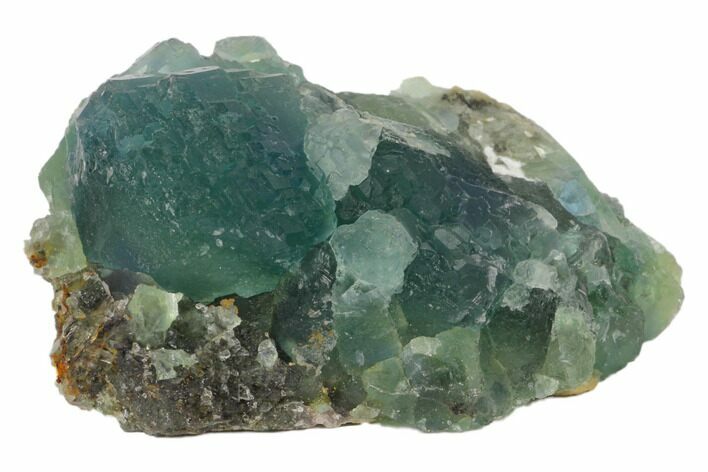 Blue-Green Stepped Fluorite Crystal Cluster - China #120326